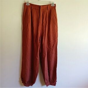 Cider Pants Size Small Brown Balloon Pleated High Waist Pockets Ankle Summer